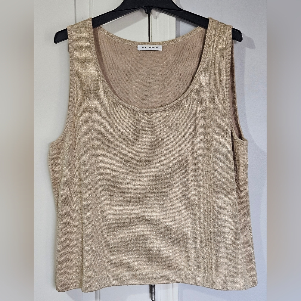 St. John Metallic Gold Tank Top
